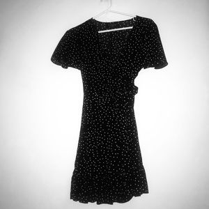 Polka dot wrap dress
